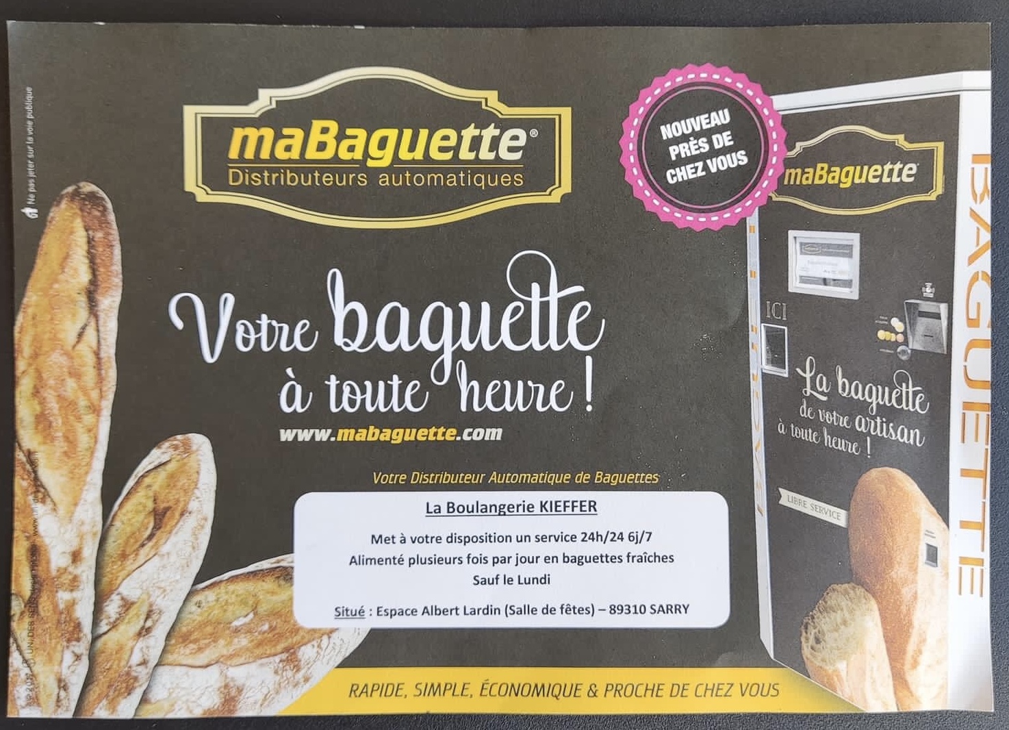 distributeur de baguettes Sarry 89